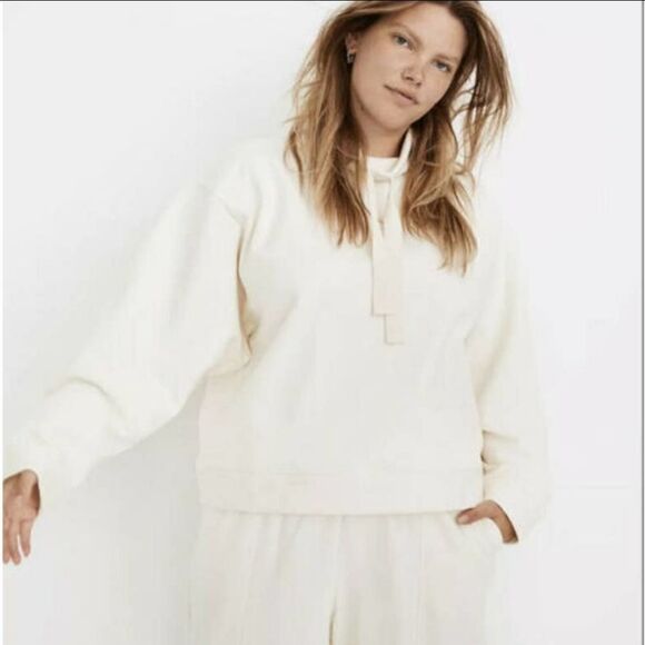 Madewell MWL Ribbed Funnel Neck Sweatshirt size M - Picture 1 of 9